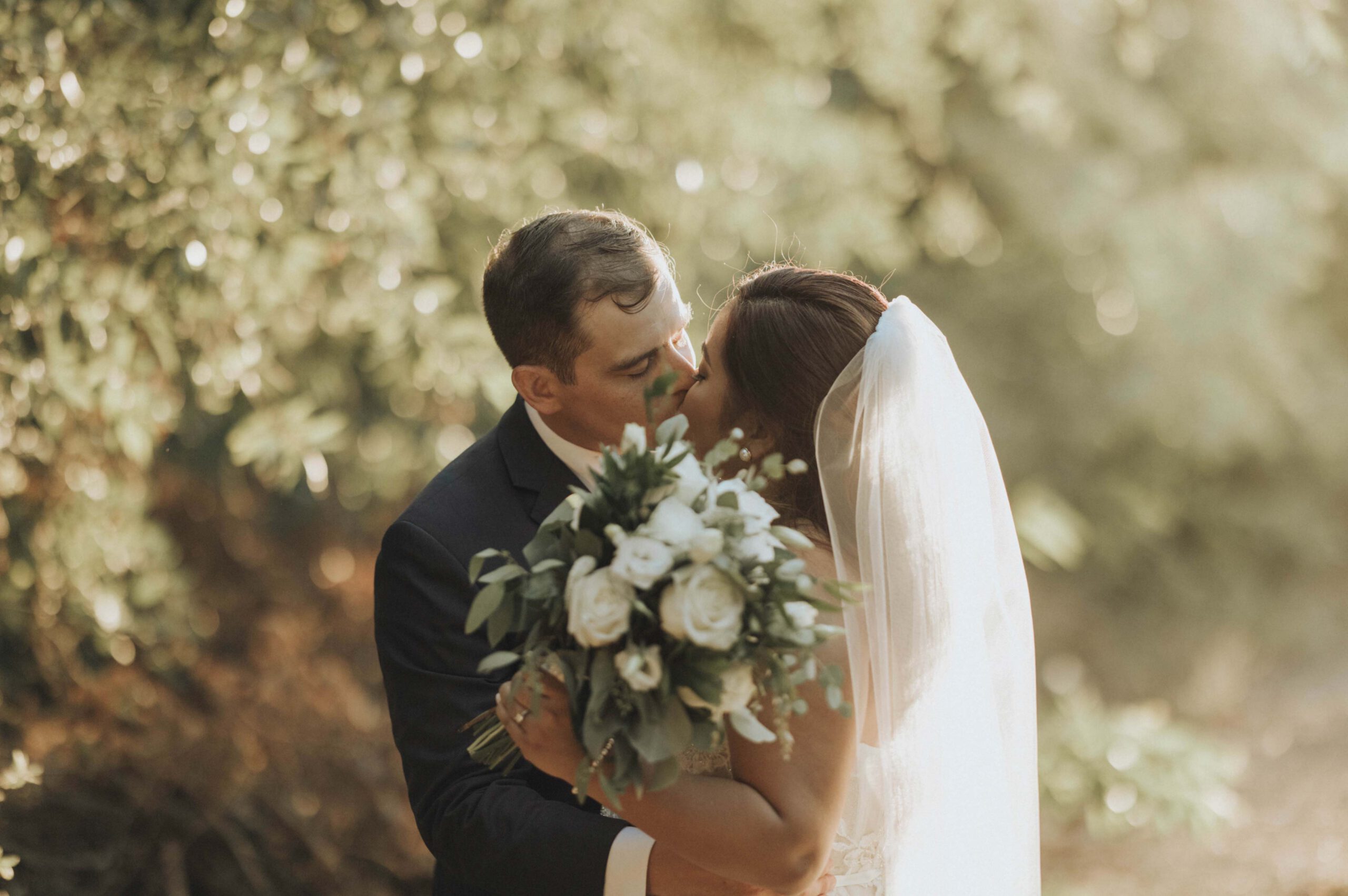 Bride and groom at a wedding.